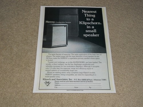 Klipsch heresy pubblicità - heresy,,