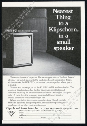 1973 klipsch heresy speaker - 1973, &